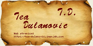 Tea Dulanović vizit kartica
